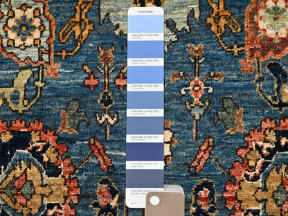 Blue 2'7" x 14'7" Tribal & Geometric Hand knotted Wool Rug - Sku: O01628