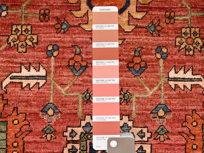 Orange 2'11" x 13'3" Tribal & Geometric Hand knotted Wool Rug - Sku: O01629