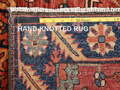 Orange 2'11" x 13'3" Tribal & Geometric Hand knotted Wool Rug - Sku: O01629