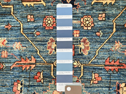 Blue 4'3" x 19'0" Tribal & Geometric Hand knotted Wool Rug - Sku: O01632