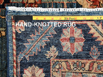 Blue 4'3" x 19'0" Tribal & Geometric Hand knotted Wool Rug - Sku: O01632