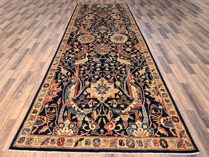 Blue 5'1" x 14'6" Tribal & Geometric Hand knotted Wool Rug - Sku: O01637