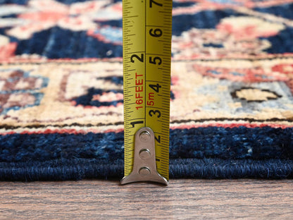 Blue 5'1" x 14'6" Tribal & Geometric Hand knotted Wool Rug - Sku: O01637