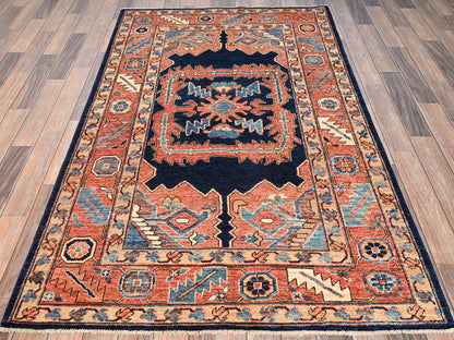 Heriz Heriz hand-knotted wool rug in Orange, 4'1" x 6'9" — SKU O01644 (view 2)