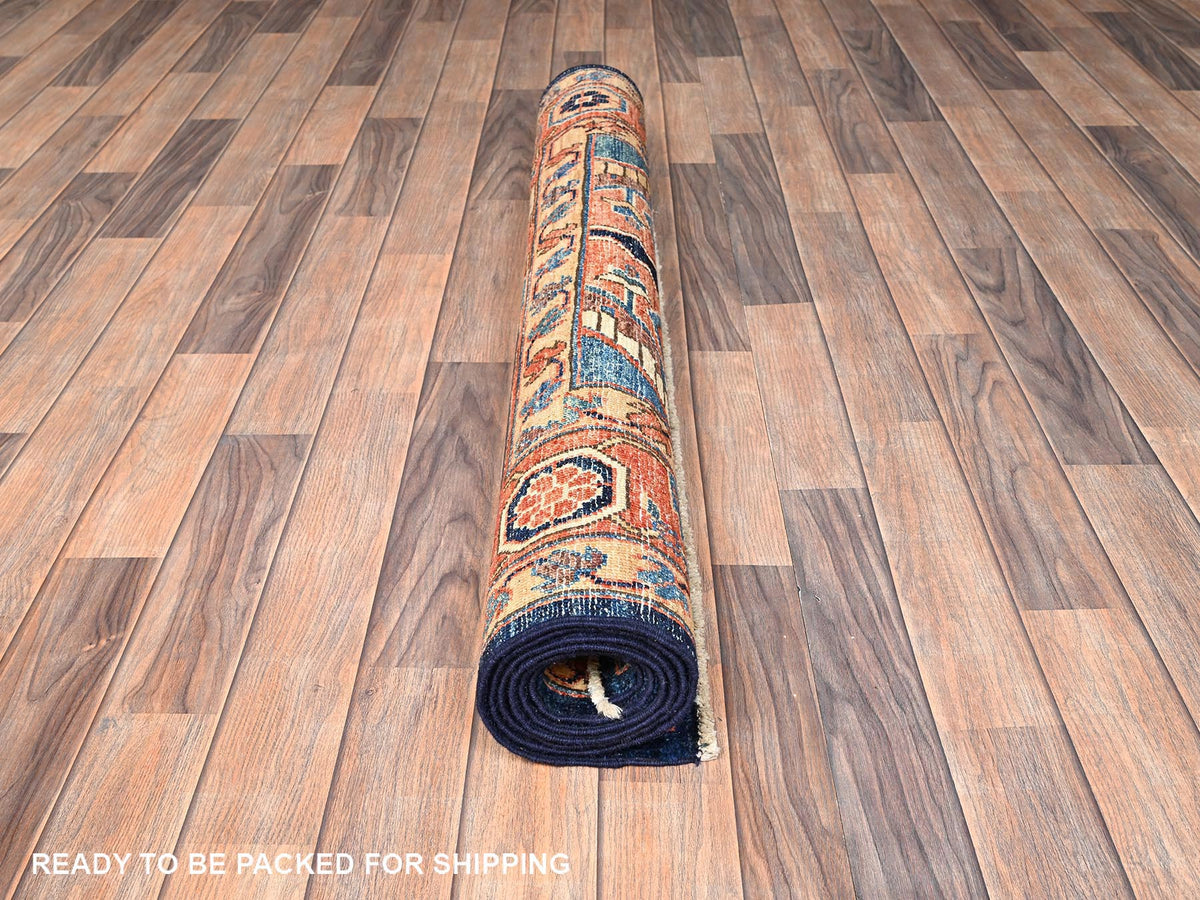Heriz Heriz hand-knotted wool rug in Orange, 4'1" x 6'9" — SKU O01644 (view 5)