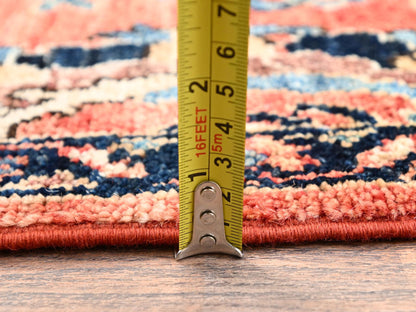 Heriz Heriz hand-knotted wool runner in Orange & Navy Blue, 3' x 5'10" — SKU O01663 (view 6)