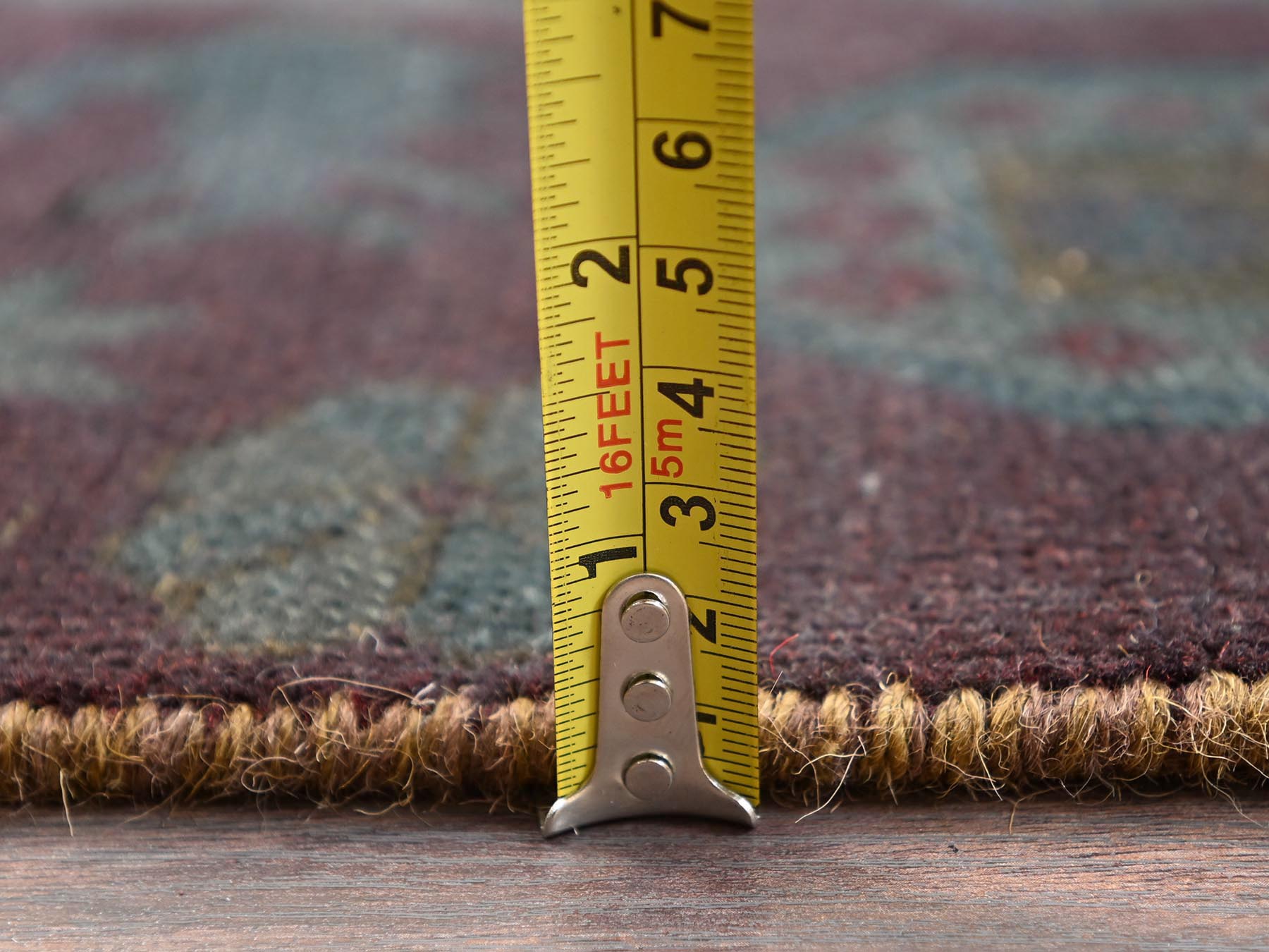 Vintage hand-knotted wool runner in Overdyed, 3'2" x 8'6" — SKU O01668 (view 6)