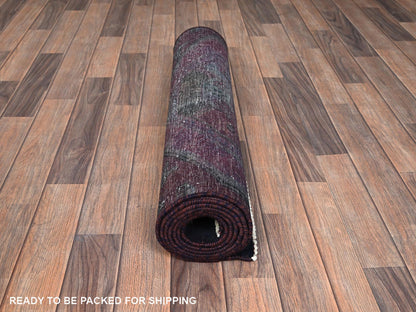 Vintage hand-knotted wool runner in Overdyed, 2'9" x 8'6" — SKU O01669 (view 5)