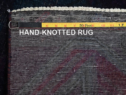 Vintage hand-knotted wool runner in Overdyed, 2'9" x 8'6" — SKU O01669 (view 7)