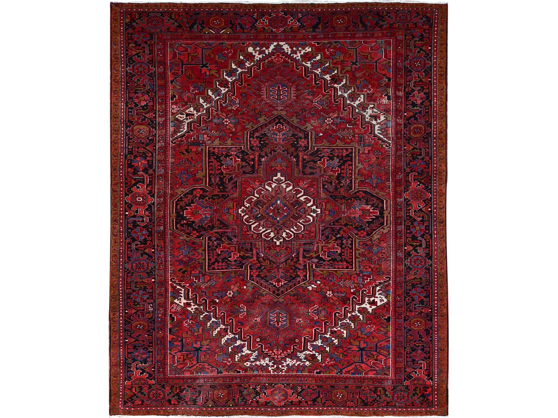 Heriz Traditional hand-knotted wool rug in Red, 9'8" x 12'3", SKU O0166