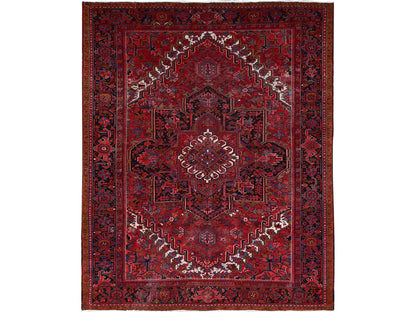 Red 9'8" x 12'3" Traditional Hand knotted Wool Rug - Sku: O0166