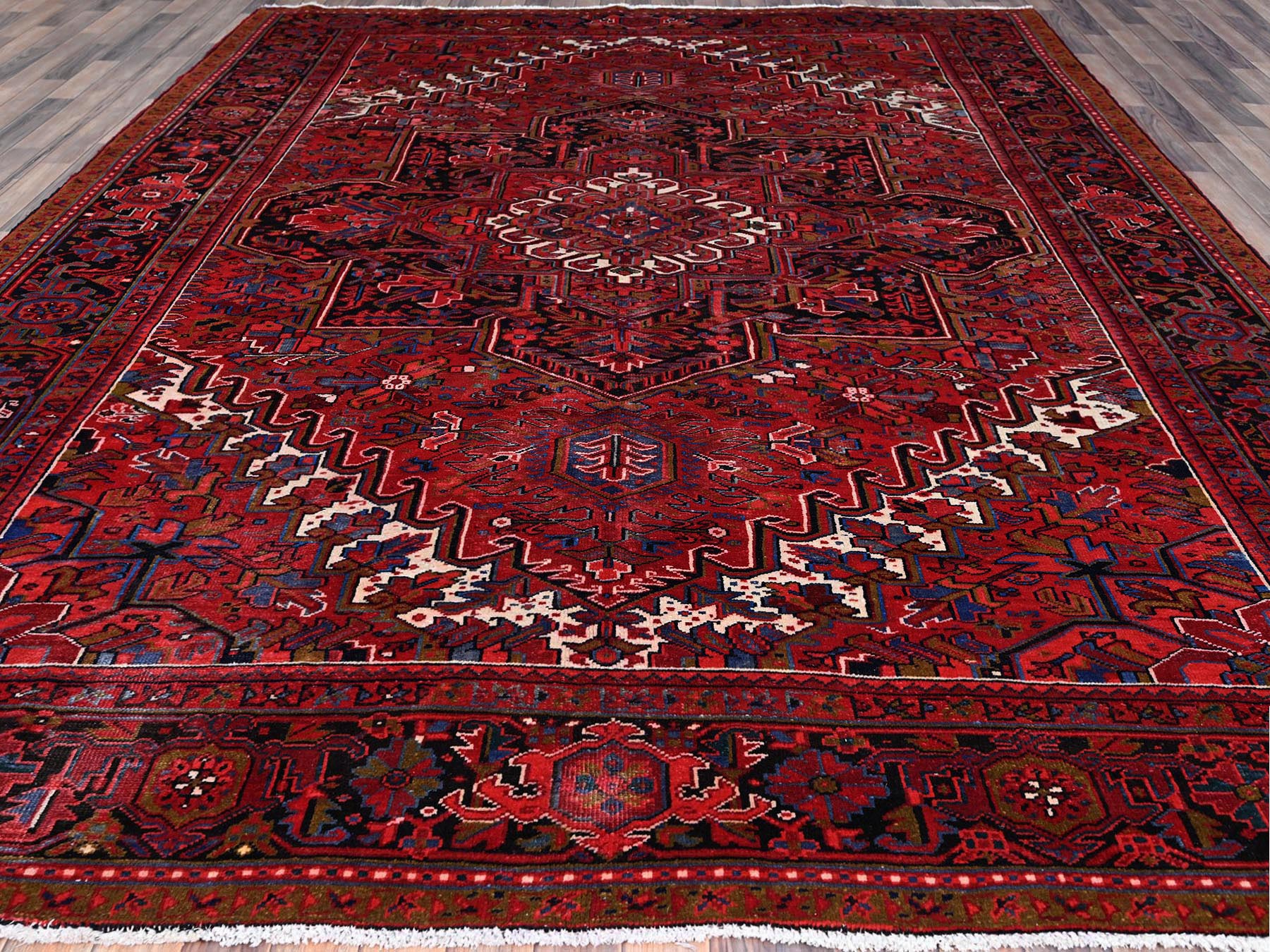 Heriz Traditional hand-knotted wool rug in Red, 9'8" x 12'3", SKU O0166