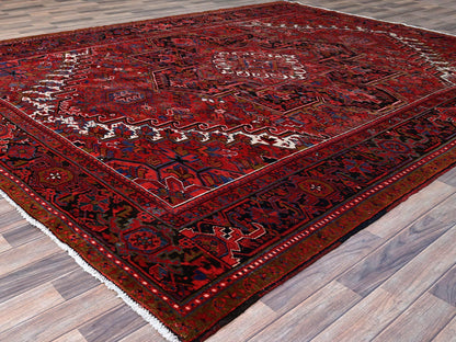 Red 9'8" x 12'3" Traditional Hand knotted Wool Rug - Sku: O0166