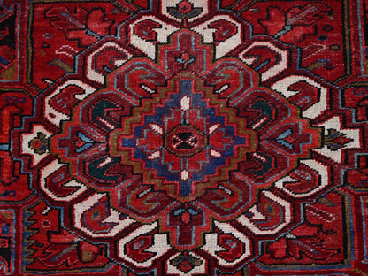 Red 9'8" x 12'3" Traditional Hand knotted Wool Rug - Sku: O0166