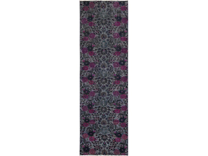 Overdyed 2'5" x 8'0" Vintage Hand knotted Wool Rug - Sku: O01670