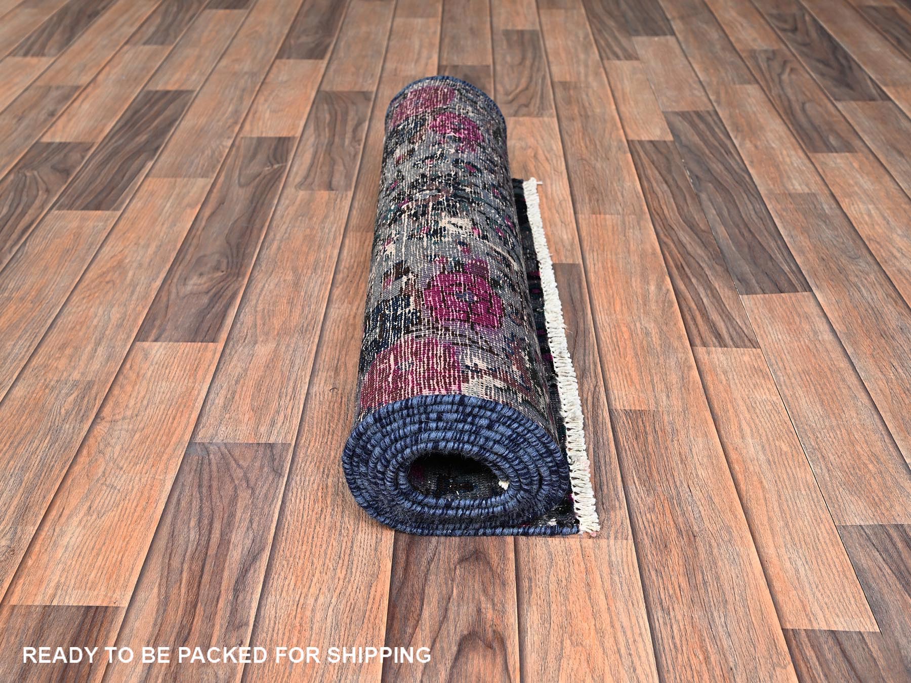 Vintage hand-knotted wool runner in Overdyed, 2'5" x 8' — SKU O01670 (view 5)