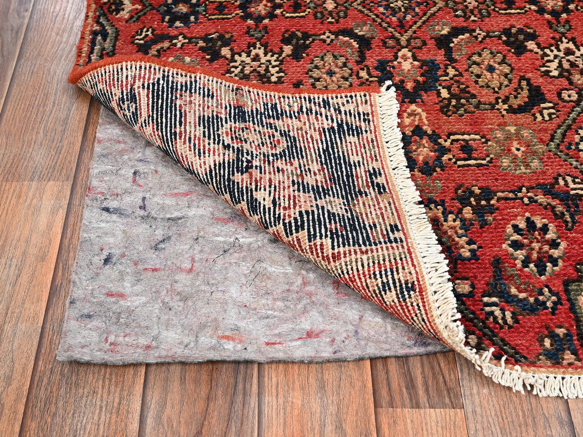 Vintage hand-knotted wool runner in Red, 2'6" x 8' — SKU O01673 (view 3)