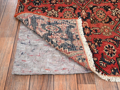 Vintage hand-knotted wool runner in Red, 2'6" x 8' — SKU O01673 (view 3)