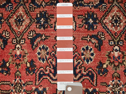 Vintage hand-knotted wool runner in Red, 2'6" x 8' — SKU O01673 (view 4)