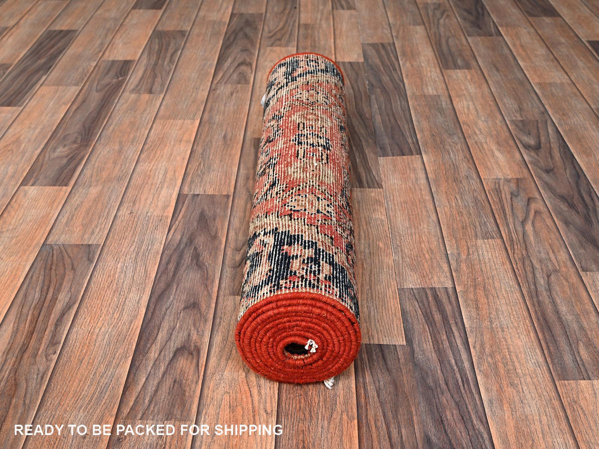 Vintage hand-knotted wool runner in Red, 2'6" x 8' — SKU O01673 (view 5)