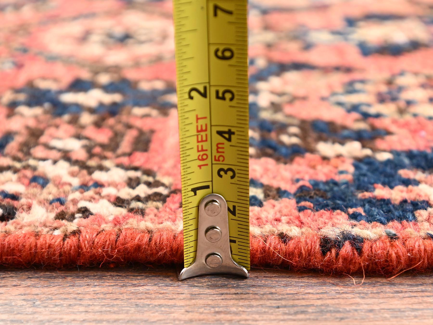 Vintage hand-knotted wool runner in Red, 2'6" x 8' — SKU O01673 (view 6)