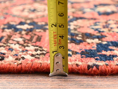 Vintage hand-knotted wool runner in Red, 2'6" x 8' — SKU O01673 (view 6)