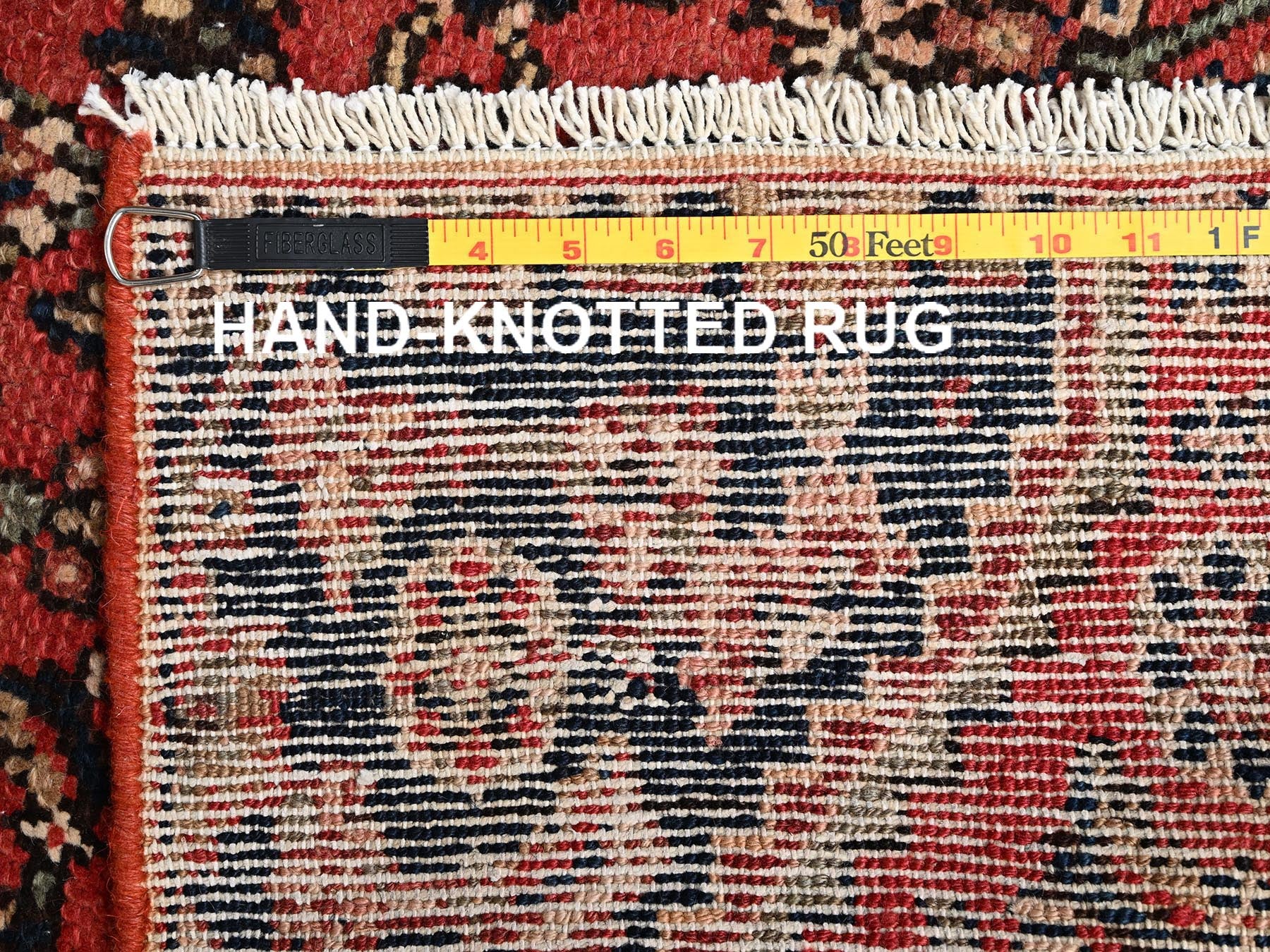 Vintage hand-knotted wool runner in Red, 2'6" x 8' — SKU O01673 (view 7)