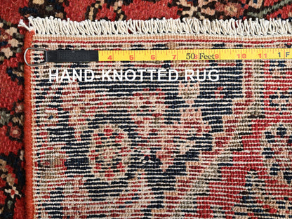 Vintage hand-knotted wool runner in Red, 2'6" x 8' — SKU O01673 (view 7)