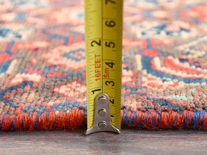 Brown 2'3" x 8'3" Vintage Hand knotted Wool Rug - Sku: O01674