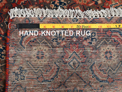 Brown 2'3" x 8'3" Vintage Hand knotted Wool Rug - Sku: O01674