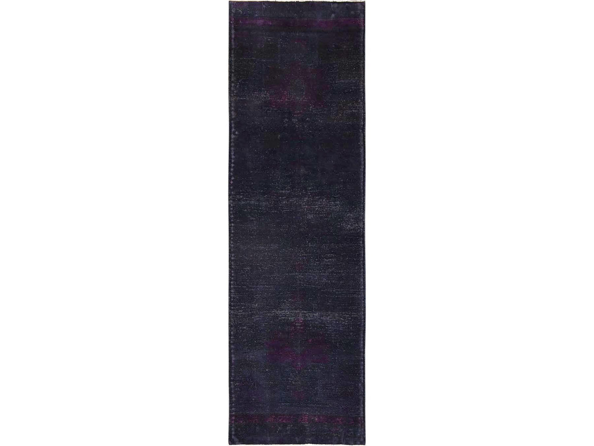 Tabriz Vintage hand-knotted wool runner in Overdyed, 2'8" x 9'3" — SKU O01676