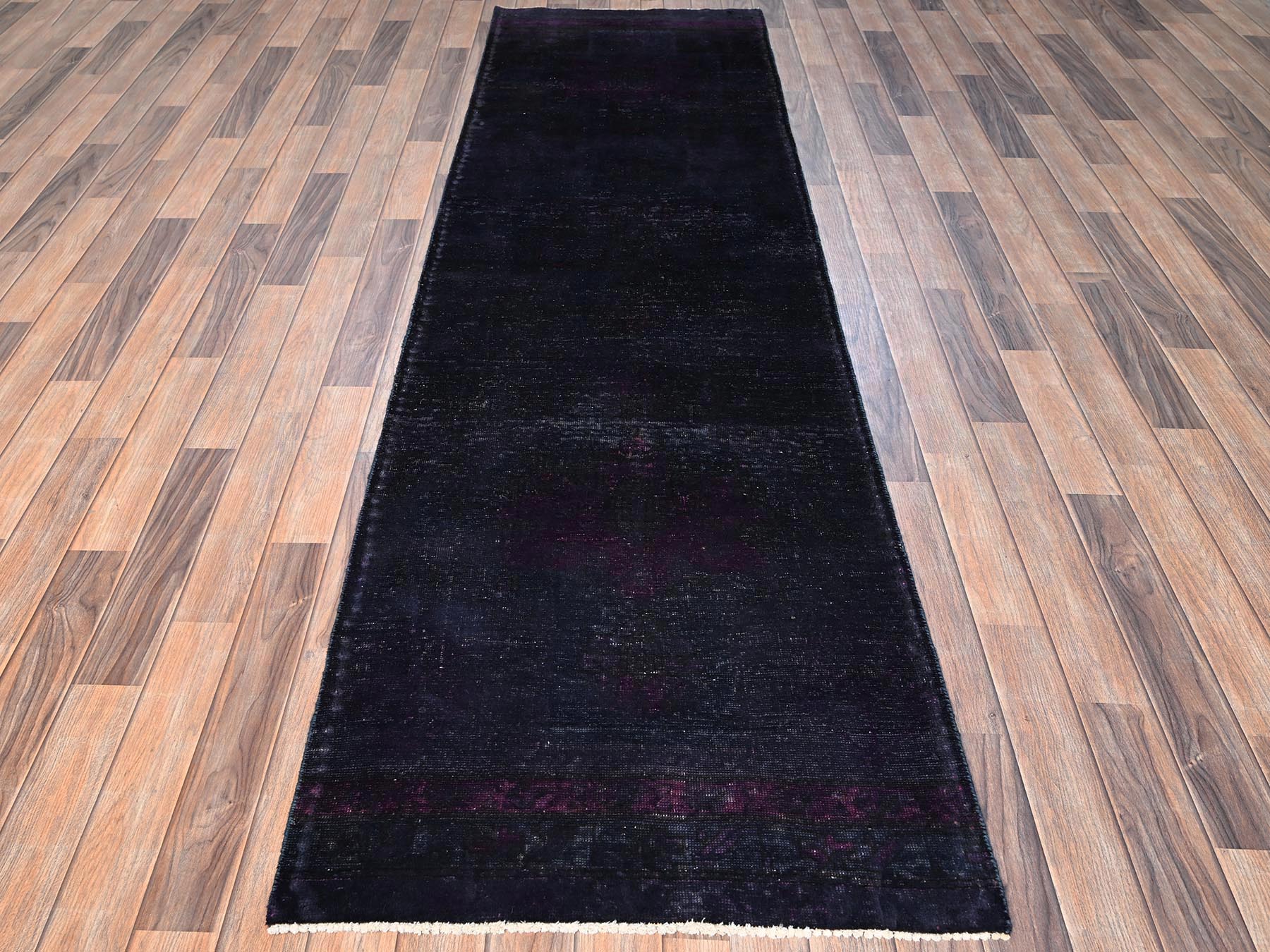 Tabriz Vintage hand-knotted wool runner in Overdyed, 2'8" x 9'3" — SKU O01676 (view 2)