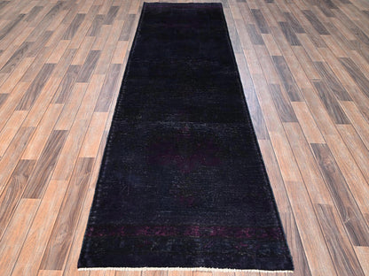 Tabriz Vintage hand-knotted wool runner in Overdyed, 2'8" x 9'3" — SKU O01676 (view 2)
