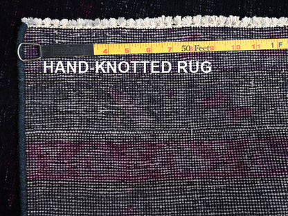 Overdyed 2'8" x 9'3" Vintage Hand knotted Wool Rug - Sku: O01676