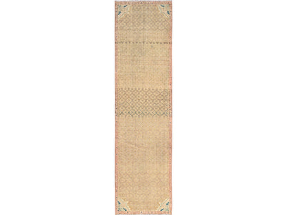 Brown 2'5" x 9'3" Vintage Hand knotted Wool Rug - Sku: O01679