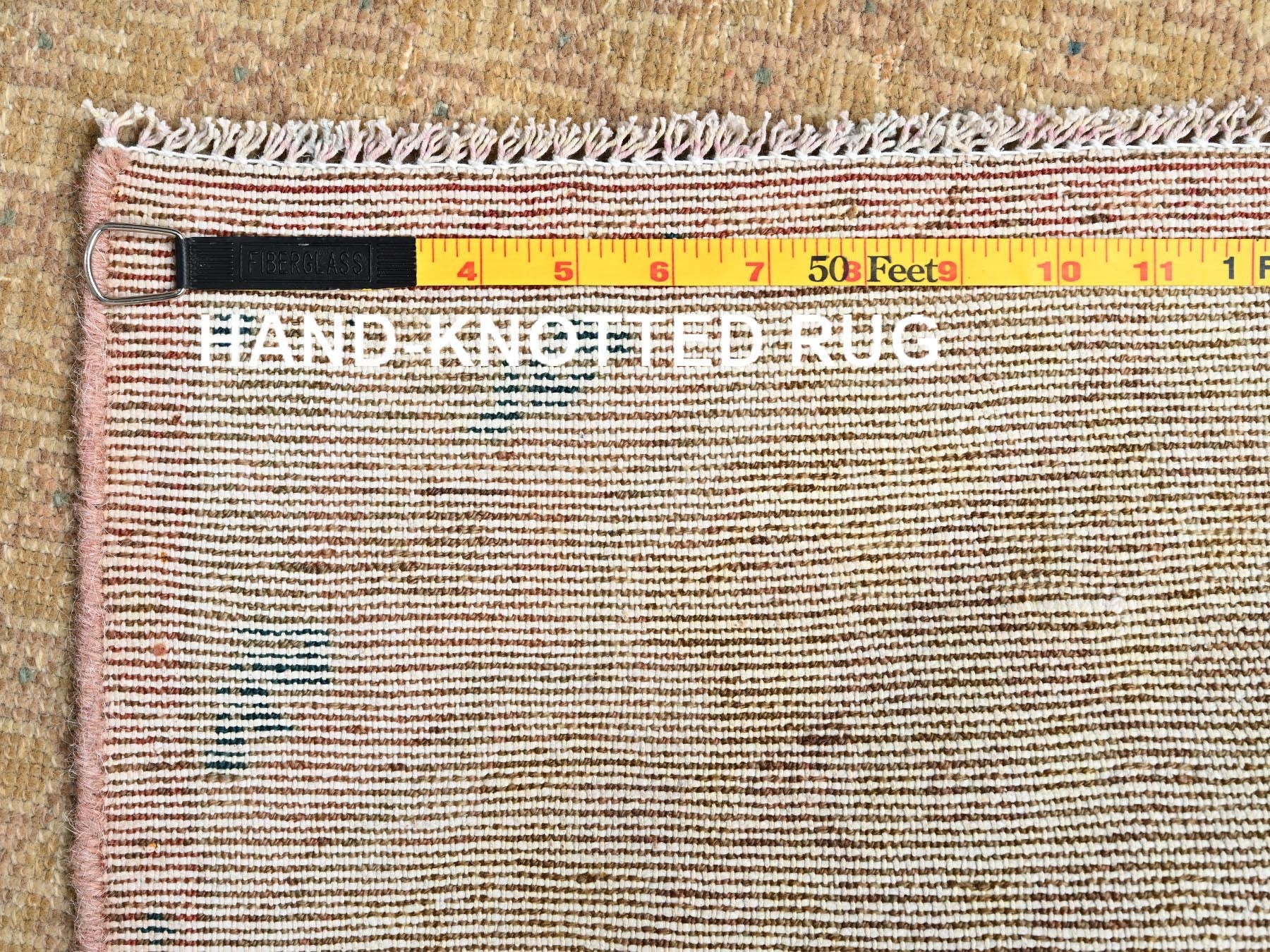 Serab Vintage hand-knotted wool runner in Brown & Pink, 2'5" x 9'3" — SKU O01679 (view 7)
