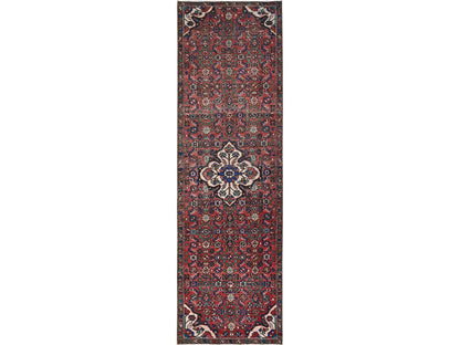 Vintage hand-knotted wool runner in Red & Brown, 2'10" x 9'3" — SKU O01682