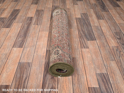 Vintage hand-knotted wool runner in Red & Brown, 2'10" x 9'3" — SKU O01682 (view 5)