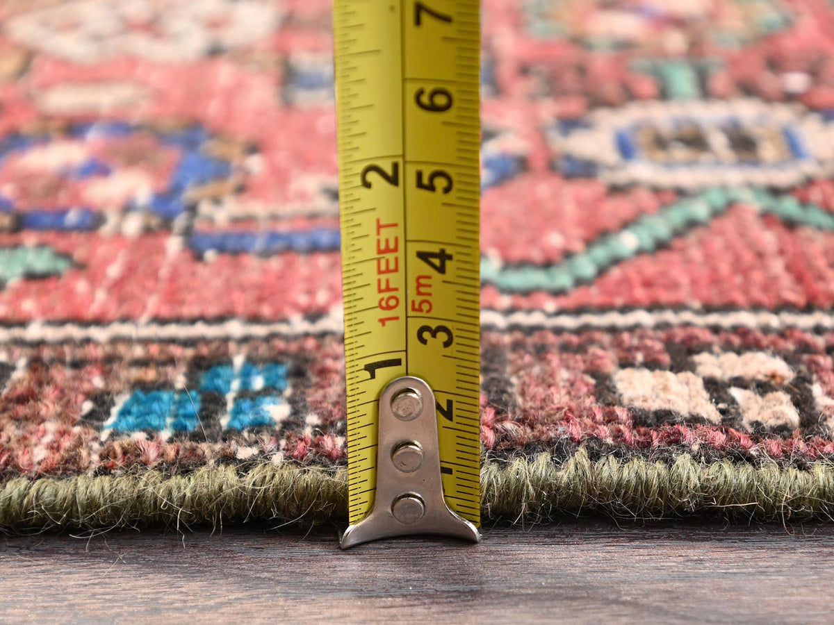 Vintage hand-knotted wool runner in Red & Brown, 2'10" x 9'3" — SKU O01682 (view 6)
