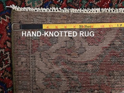 Vintage hand-knotted wool runner in Red & Brown, 2'10" x 9'3" — SKU O01682 (view 7)