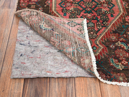 Brown 2'6" x 8'7" Vintage Hand knotted Wool Rug - Sku: O01684