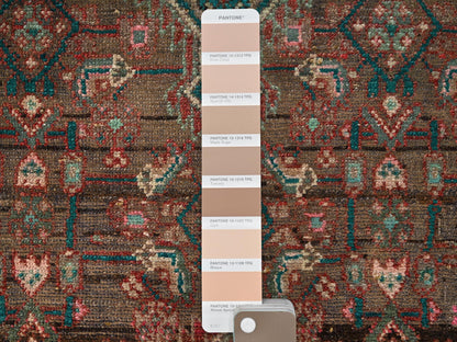 Brown 2'6" x 8'7" Vintage Hand knotted Wool Rug - Sku: O01684