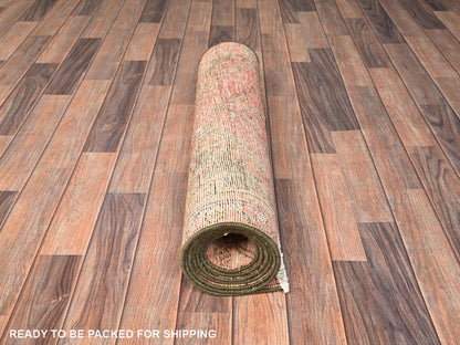 Brown 2'9" x 9'1" Vintage Hand knotted Wool Rug - Sku: O01685