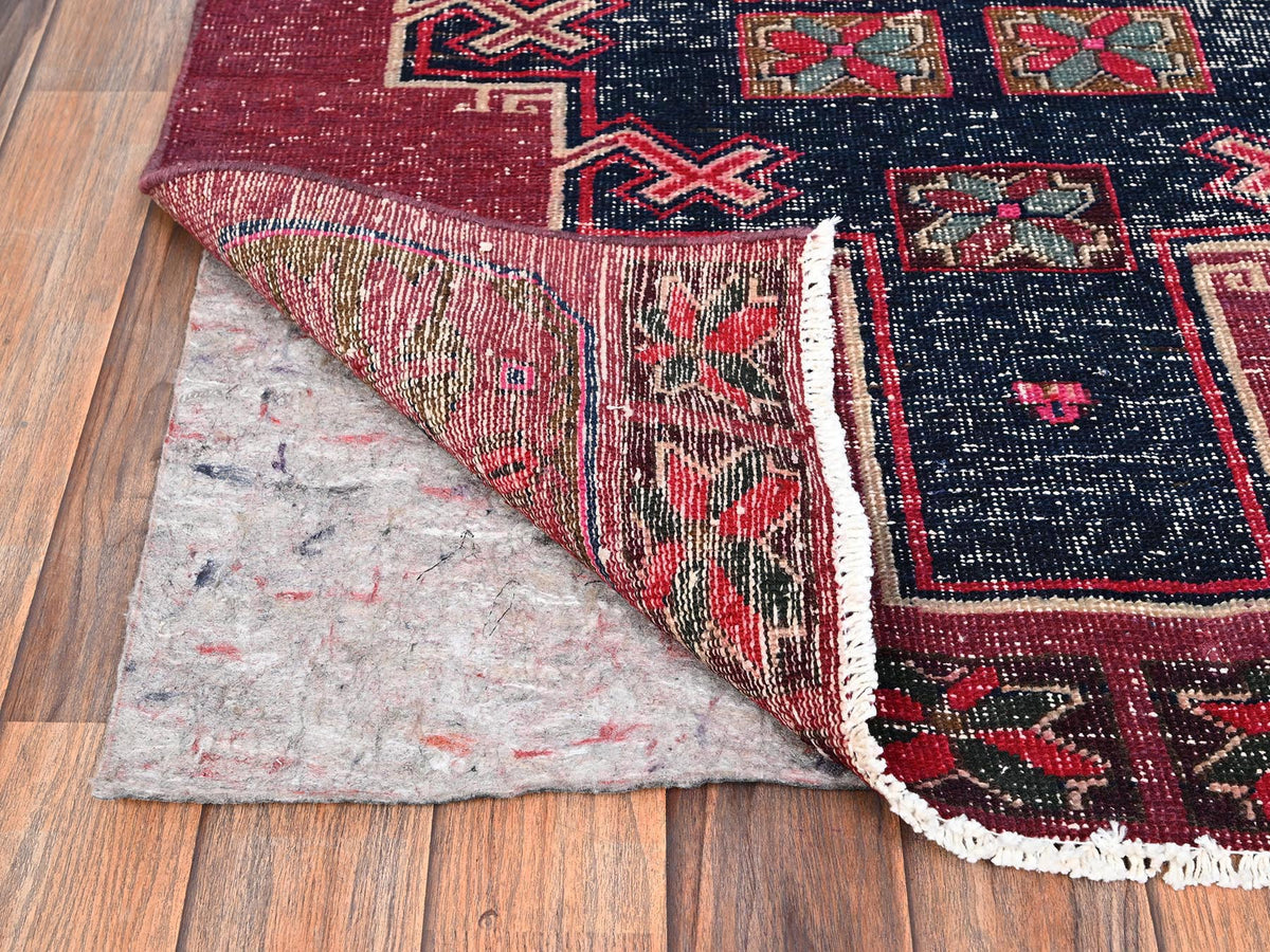 Hamadan Vintage hand-knotted wool runner in Pink, 3'1" x 8'10" — SKU O01686 (view 3)