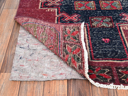 Hamadan Vintage hand-knotted wool runner in Pink, 3'1" x 8'10" — SKU O01686 (view 3)