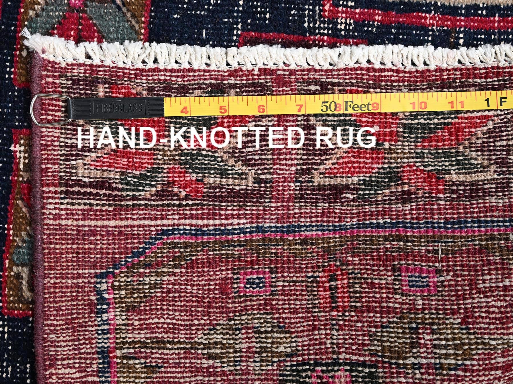 Hamadan Vintage hand-knotted wool runner in Pink, 3'1" x 8'10" — SKU O01686 (view 7)