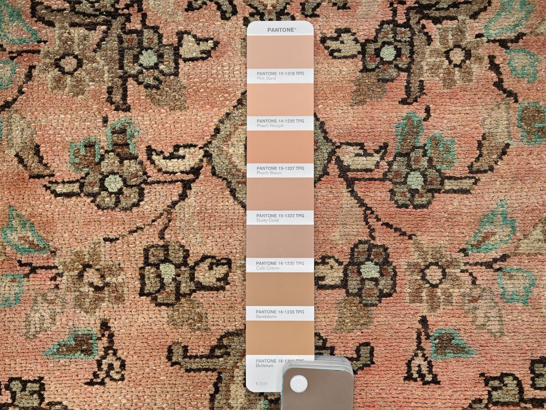 Vintage hand-knotted wool runner in Pink & Brown, 2'9" x 8'8" — SKU O01687 (view 4)