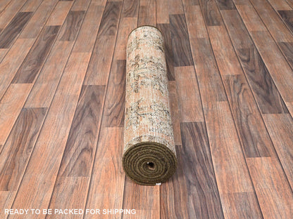 Vintage hand-knotted wool runner in Pink & Brown, 2'9" x 8'8" — SKU O01687 (view 5)