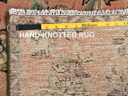 Vintage hand-knotted wool runner in Pink & Brown, 2'9" x 8'8" — SKU O01687 (view 7)