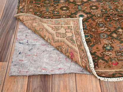 Brown 2'5" x 9'7" Vintage Hand knotted Wool Rug - Sku: O01694